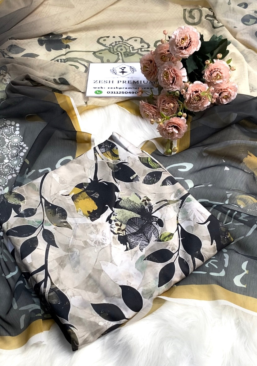 SWISS LAWN Unstich 3pcs ( gray )