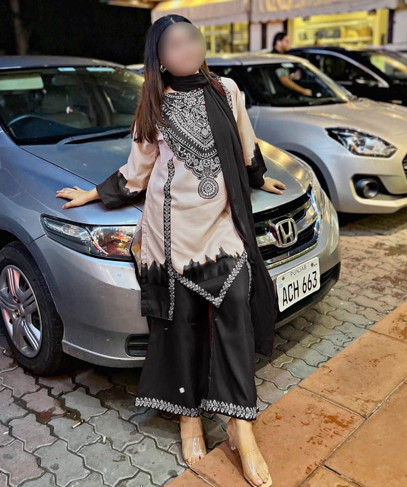 DIGITAL PRINT SHALMOZE SILK 3 PCS