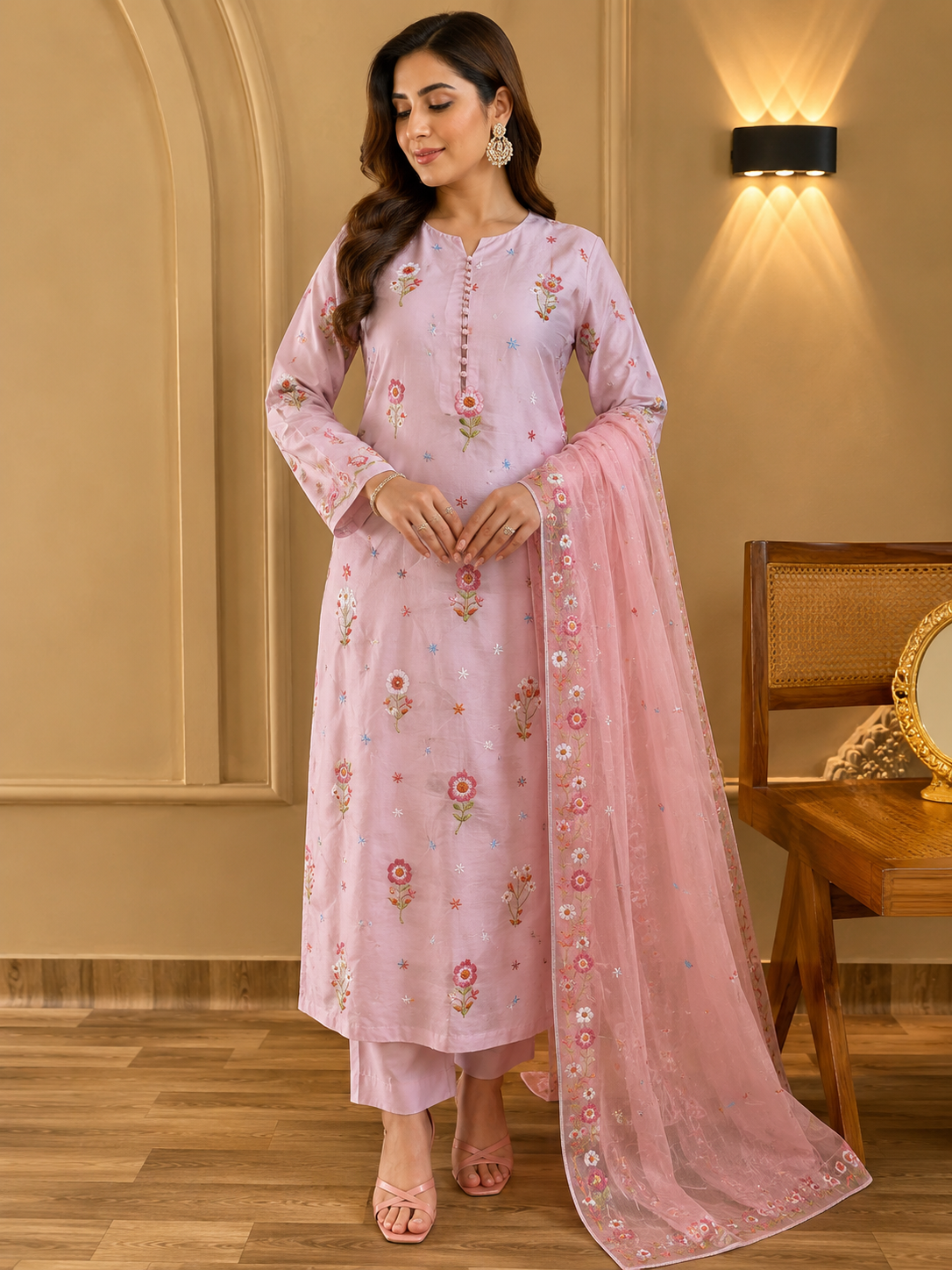 3D flower LAWN 3 pec ( T pink )