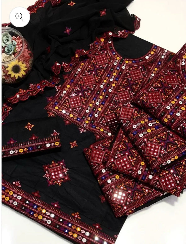 BALOCHI GALA DAMUN PURE LAWN 3 pec