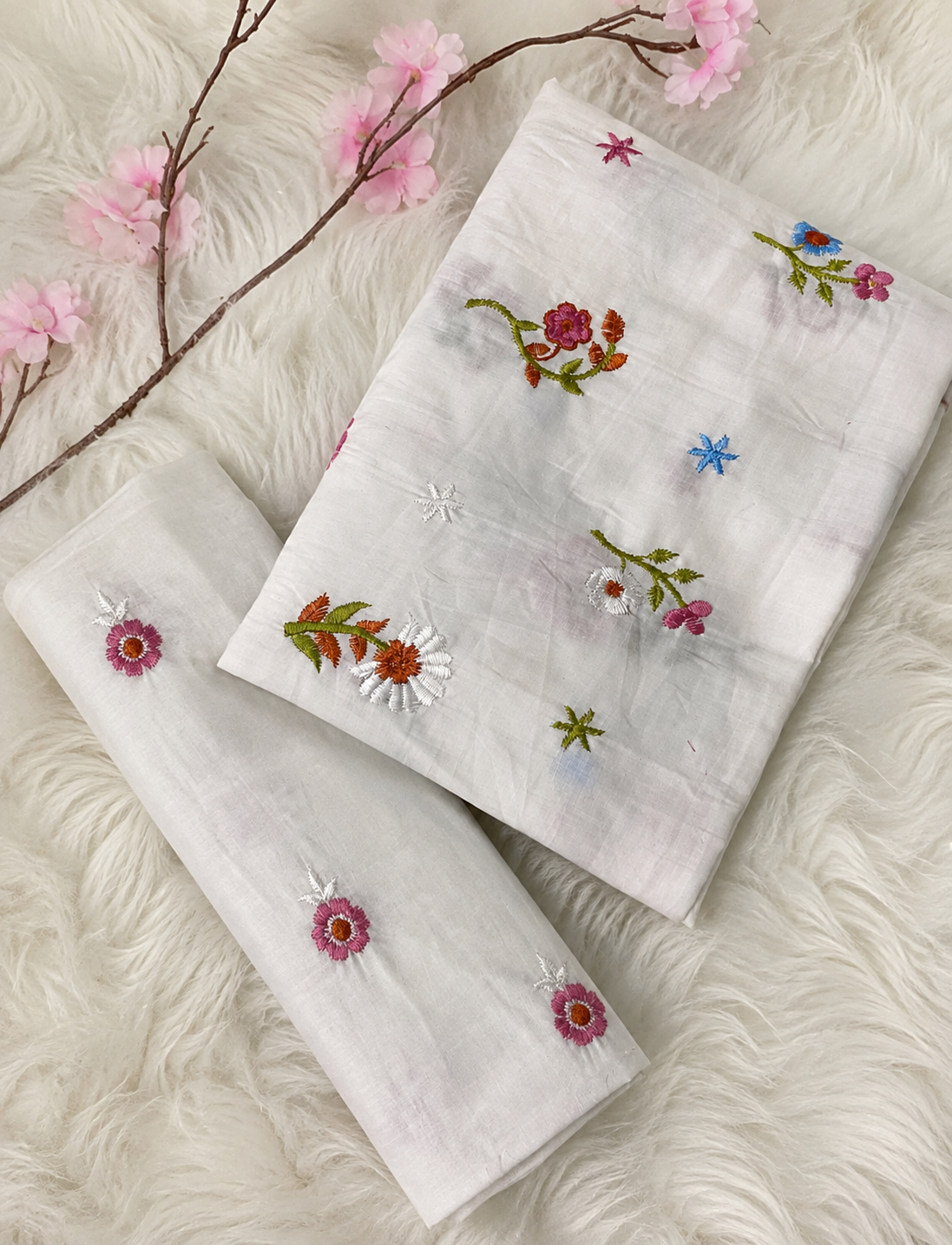 PURE LAWN Unstich 2pcs EMB (white)