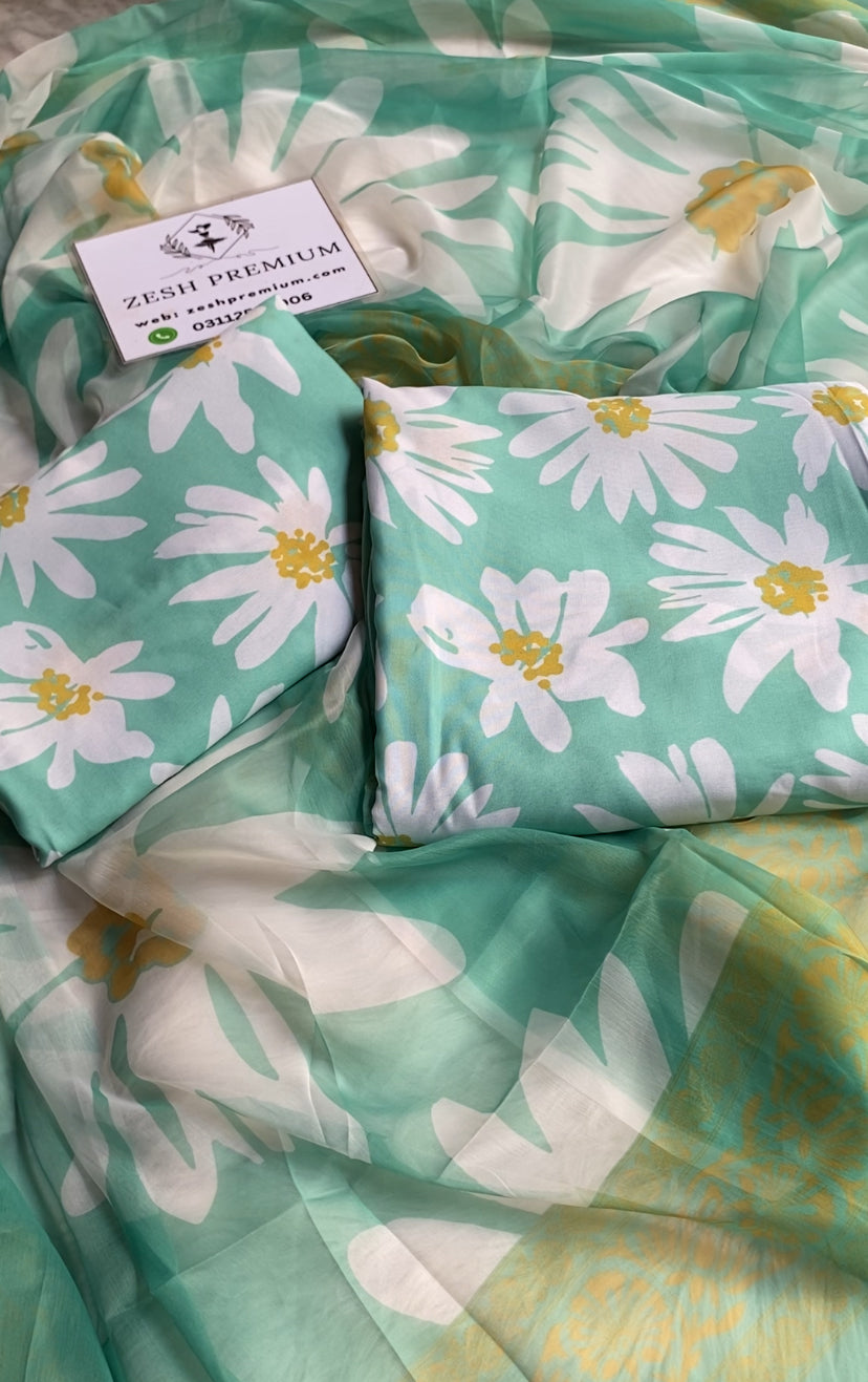 SWISS LAWN Unstich 3pcs ( SUN FLOWER GREEN)