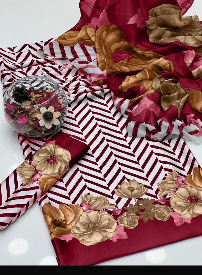 DIGITAL PRINT SHALMOZE SILK 3 PCS