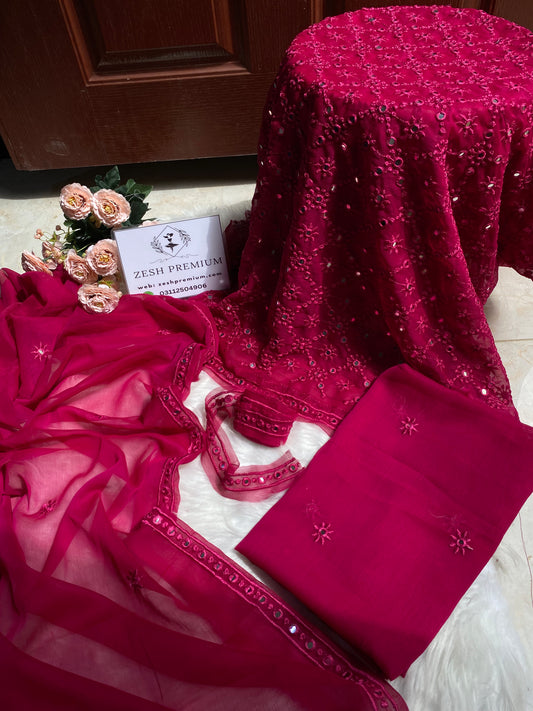 Z-P 128 HEAVY EMBROIDERY (REDISH PINK)