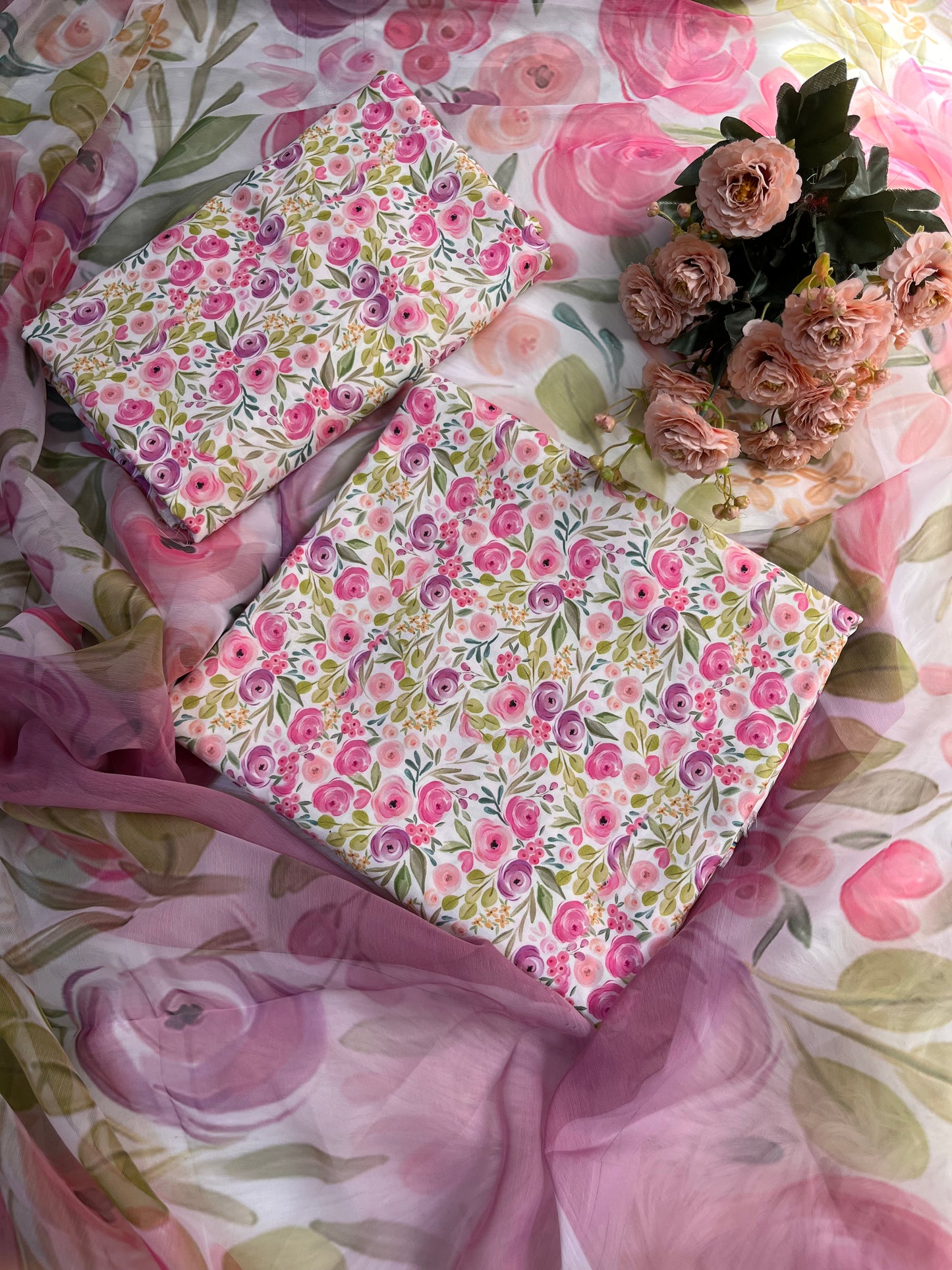 SWISS LAWN Unstich 3pcs ( pink rose)