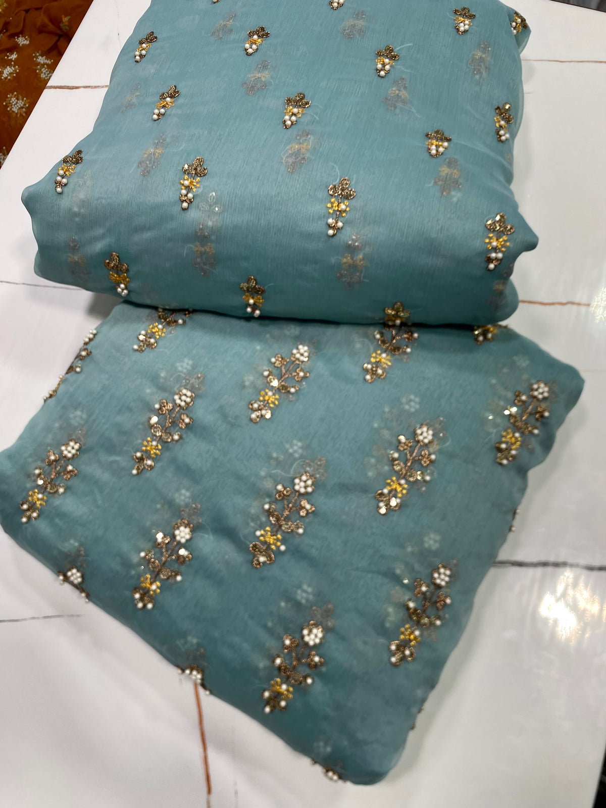 FLOWER PULLS BUNCH CHIFFON [ mint green ] 3 pec