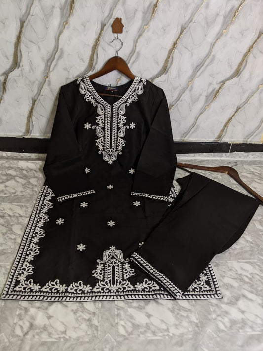 (JANAN)stitch (2 piece ) DRESS BLACK