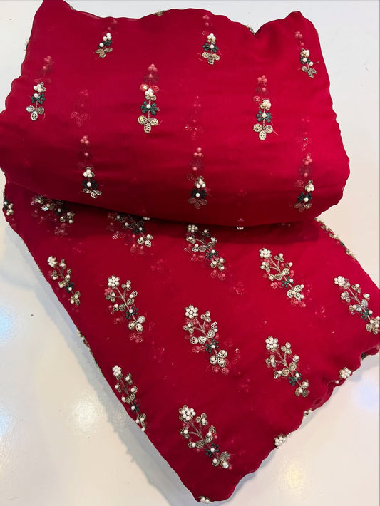FLOWER PULLS BUNCH CHIFFON [ RED ] 3 pec