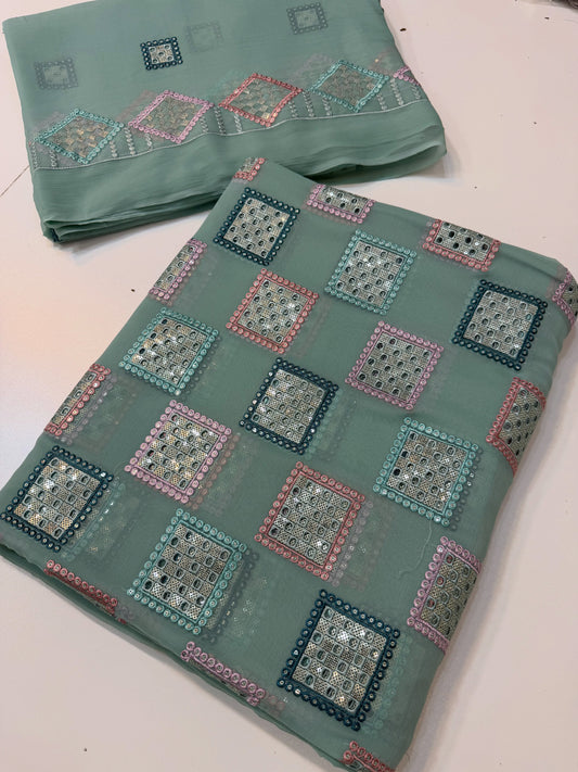 CHIFFON BOX MULTI (3pec) [mint green ]