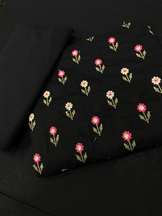 PURE LAWN Unstich 2pcs EMB black