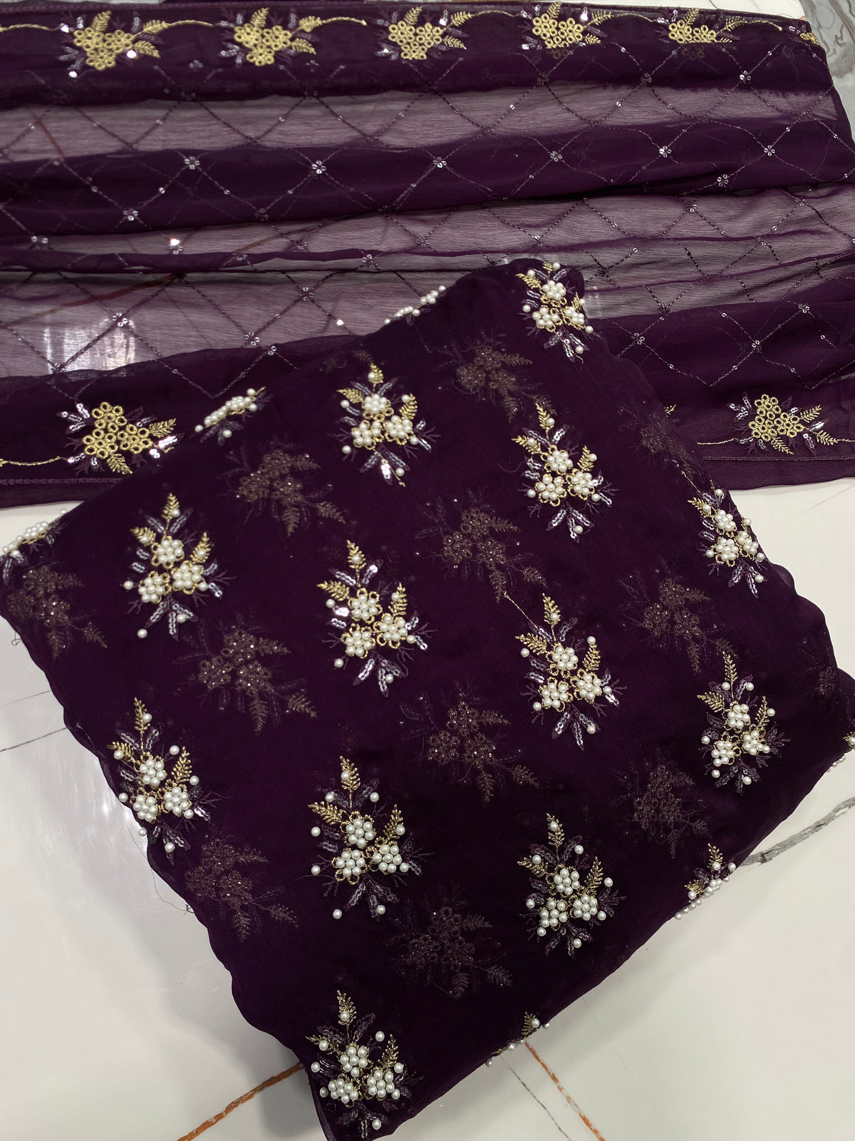 CHIFFON PULLS BUNCH [ purple ] 3 pec