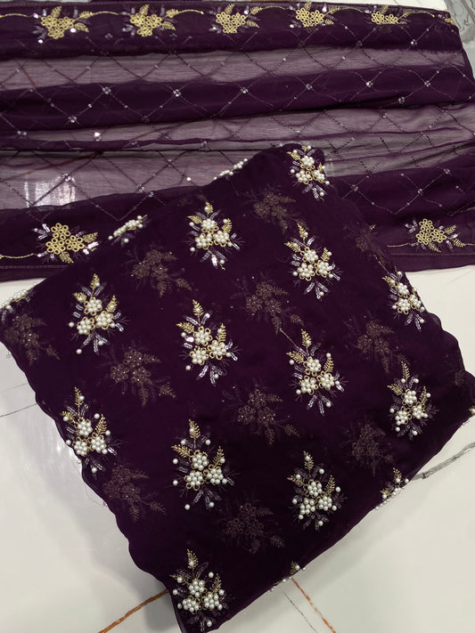 CHIFFON PULLS BUNCH [ purple ] 3 pec