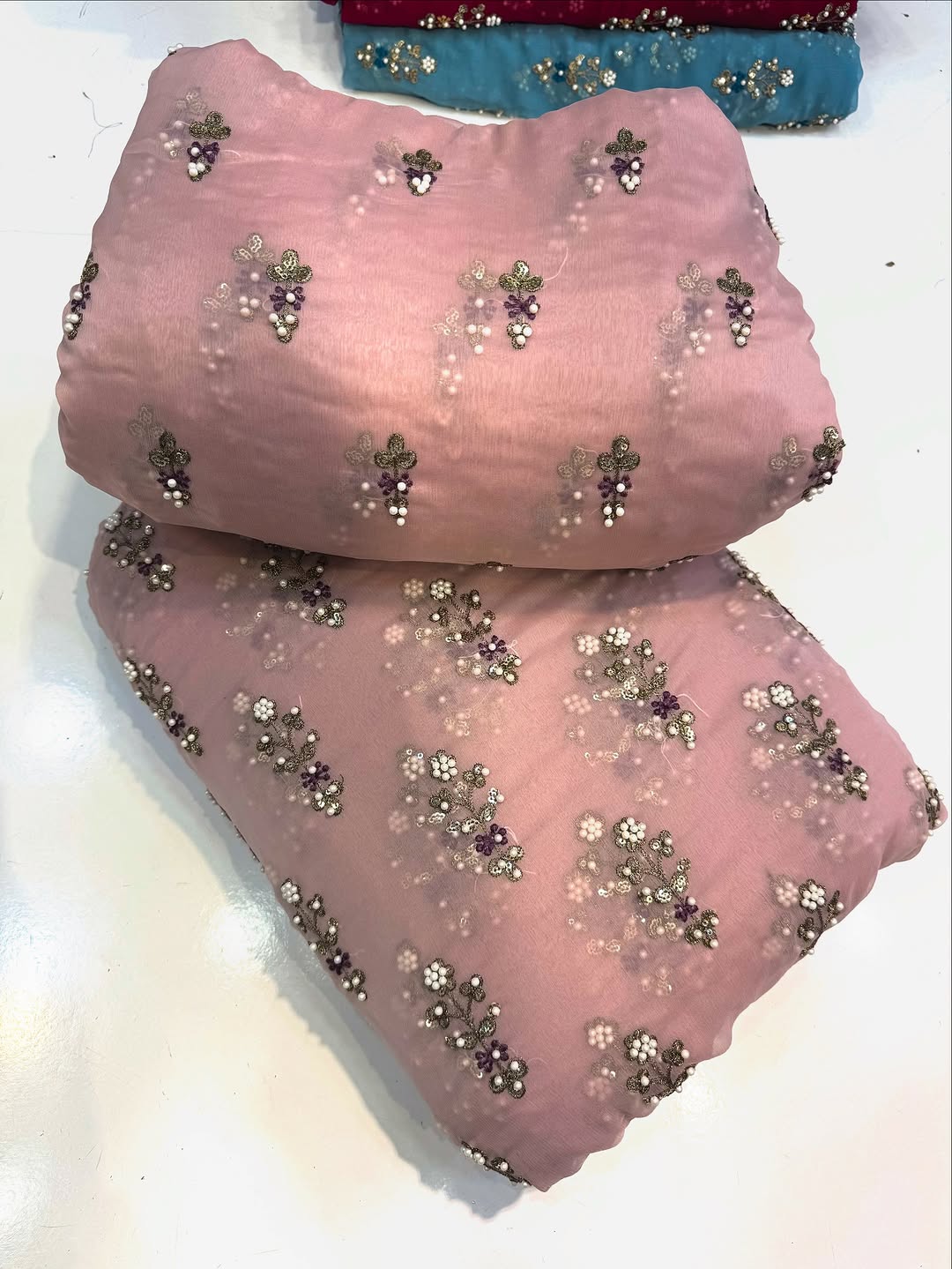 FLOWER PULLS BUNCH CHIFFON [t pink  ] 3 pec