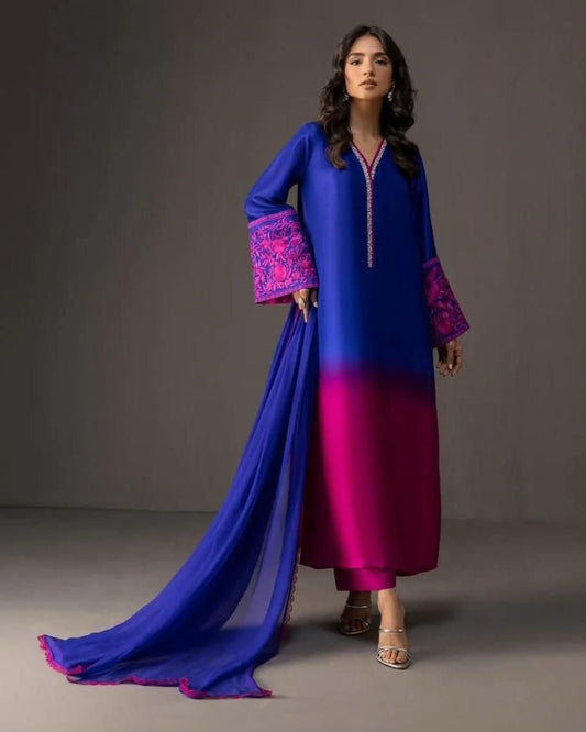 DIGITAL PRINT SHALMOZE SILK 3 PCS