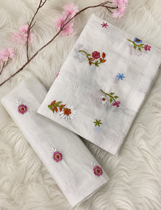 PURE LAWN Unstich 2pcs EMB (white)