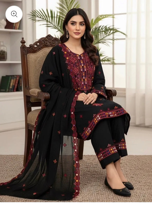 BALOCHI GALA DAMUN PURE LAWN 3 pec