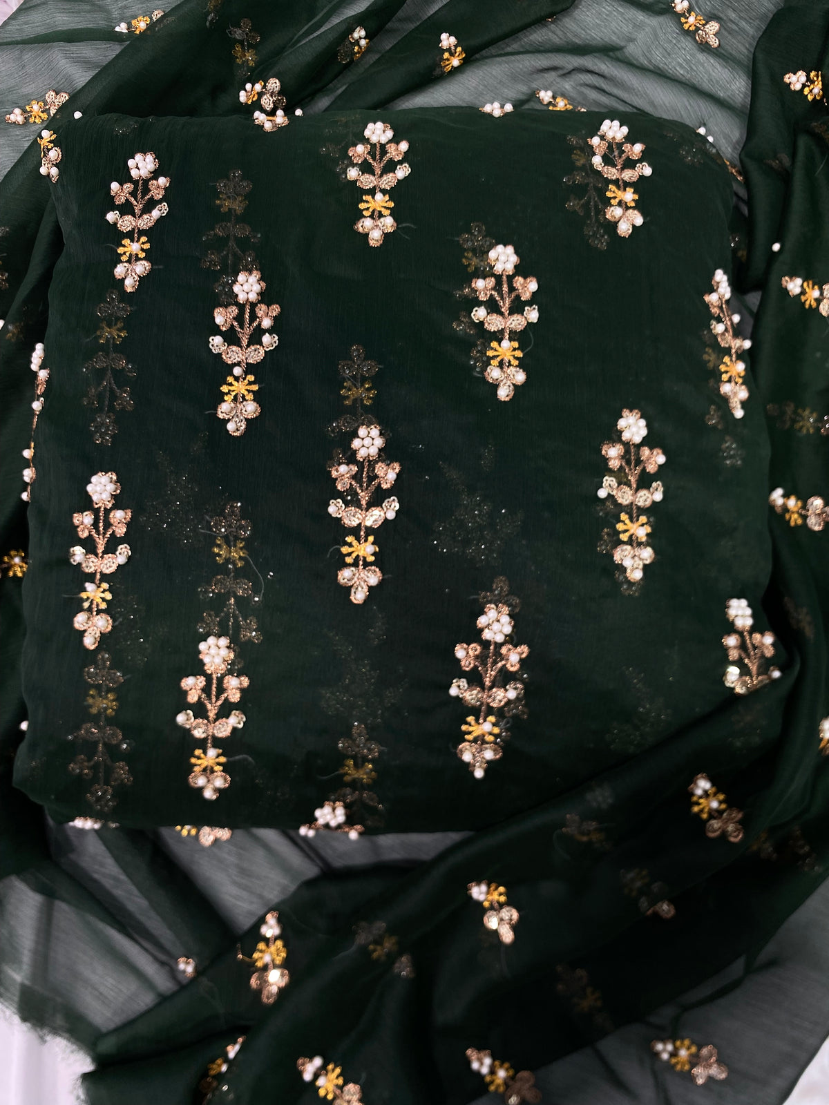 FLOWER PULLS BUNCH CHIFFON [ KAI GREEN ] 3 pec