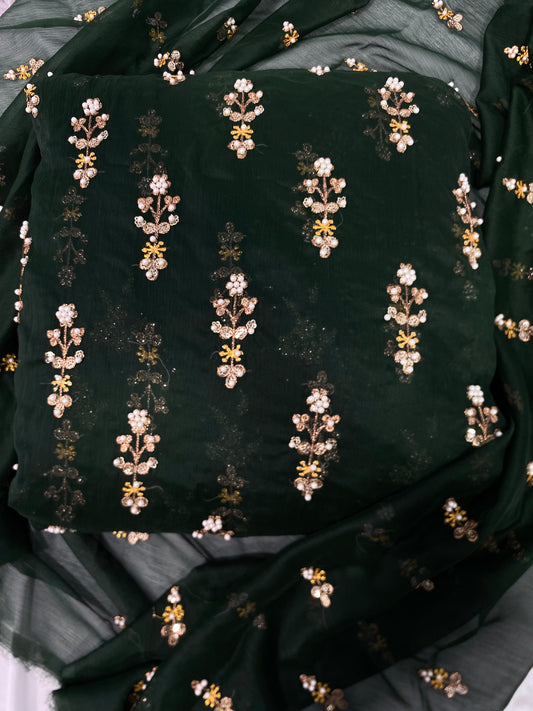 FLOWER PULLS BUNCH CHIFFON [ KAI GREEN ] 3 pec