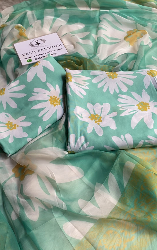 SWISS LAWN Unstich 3pcs ( SUN FLOWER GREEN)