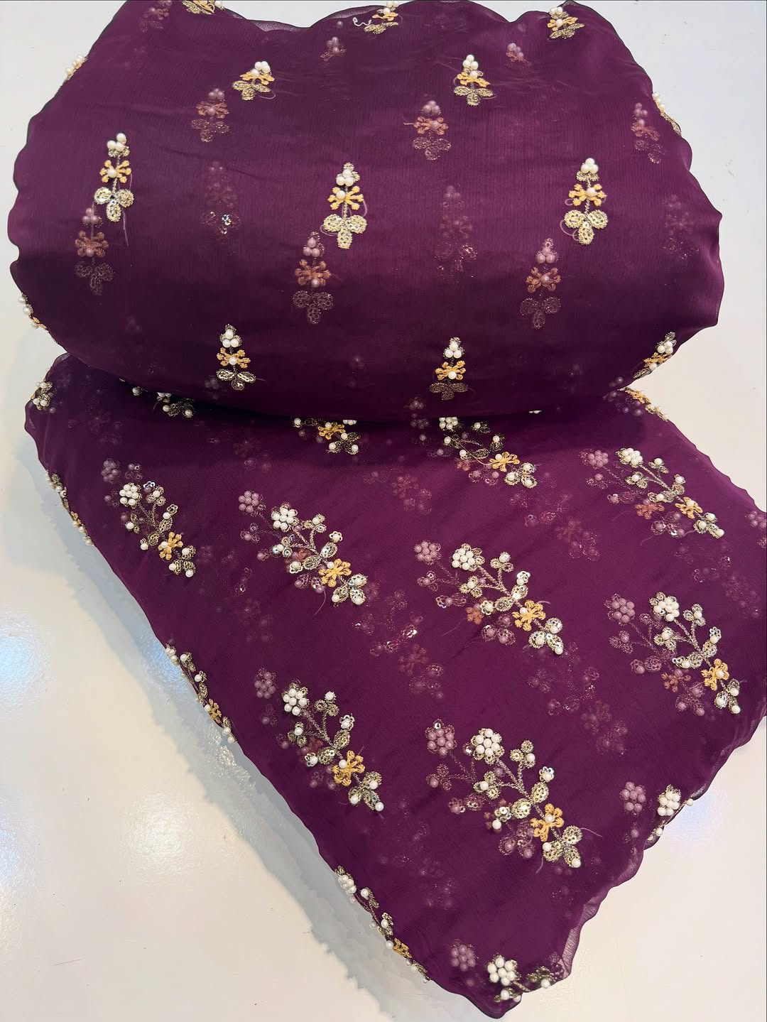 FLOWER PULLS BUNCH CHIFFON [ PURPLE] 3 pec
