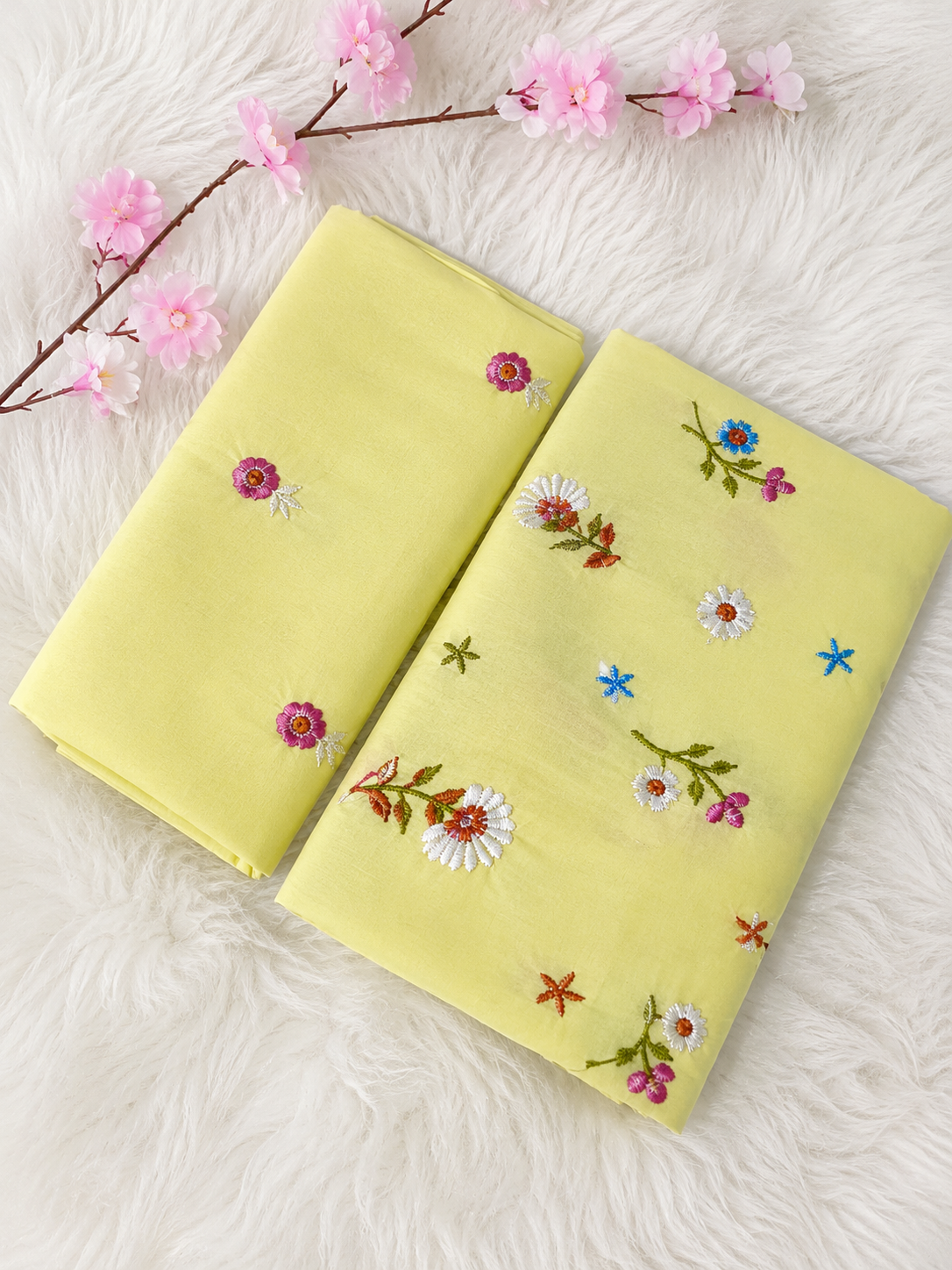 PURE LAWN Unstich 2pcs EMB (LEMON)