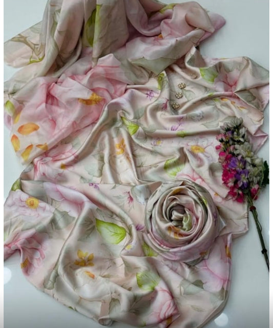 DIGITAL PRINT SHALMOZE SILK 3 PCS JAZMIN PINK