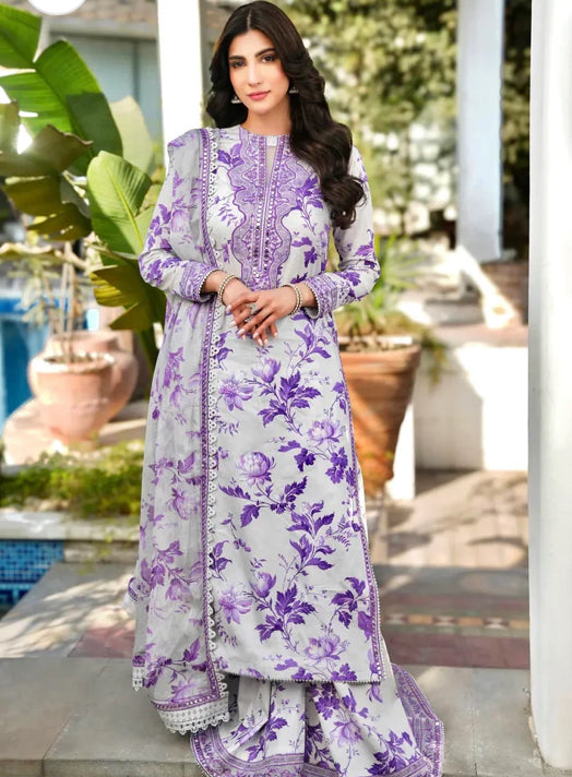 Digital Printed 3 Piece Swiss Lawn With chiffon Dupatta