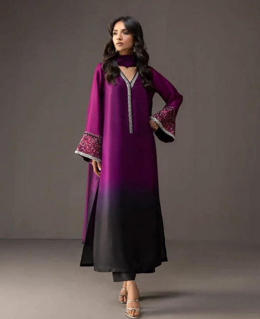 DIGITAL PRINT SHALMOZE SILK 3 PCS