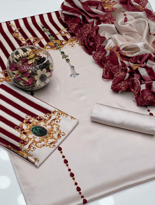 DIGITAL PRINT SHALMOZE SILK 3 PCS