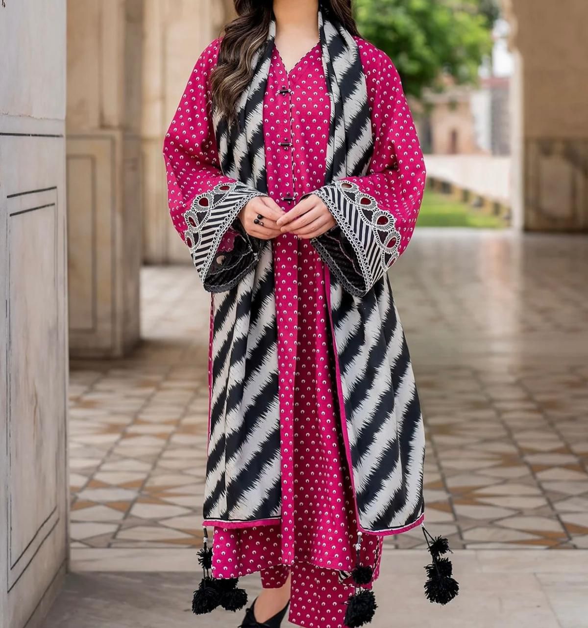 DIGITAL PRINT SHALMOZE SILK 3 PCS