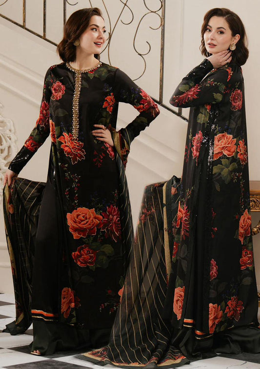 Lulusar (Black) Digital Printed Silk Collection- Replica