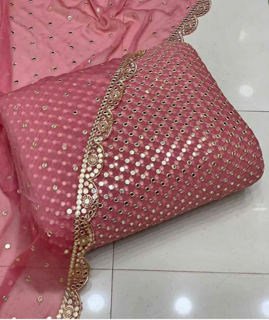 Hiba bukhari chiffon 3pcs (T pink )