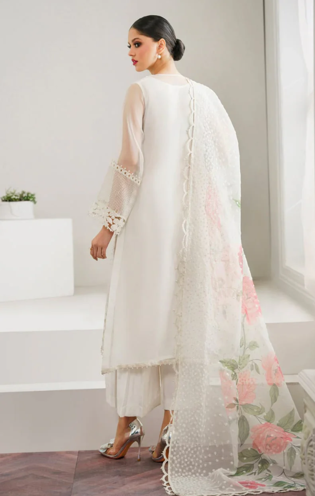Baroque White Formal Organza Collection - Replica