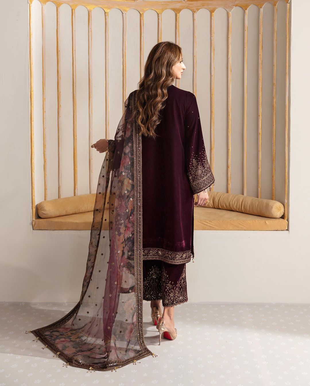 Jazmin Maroon Formal Collection Velvet - Replica